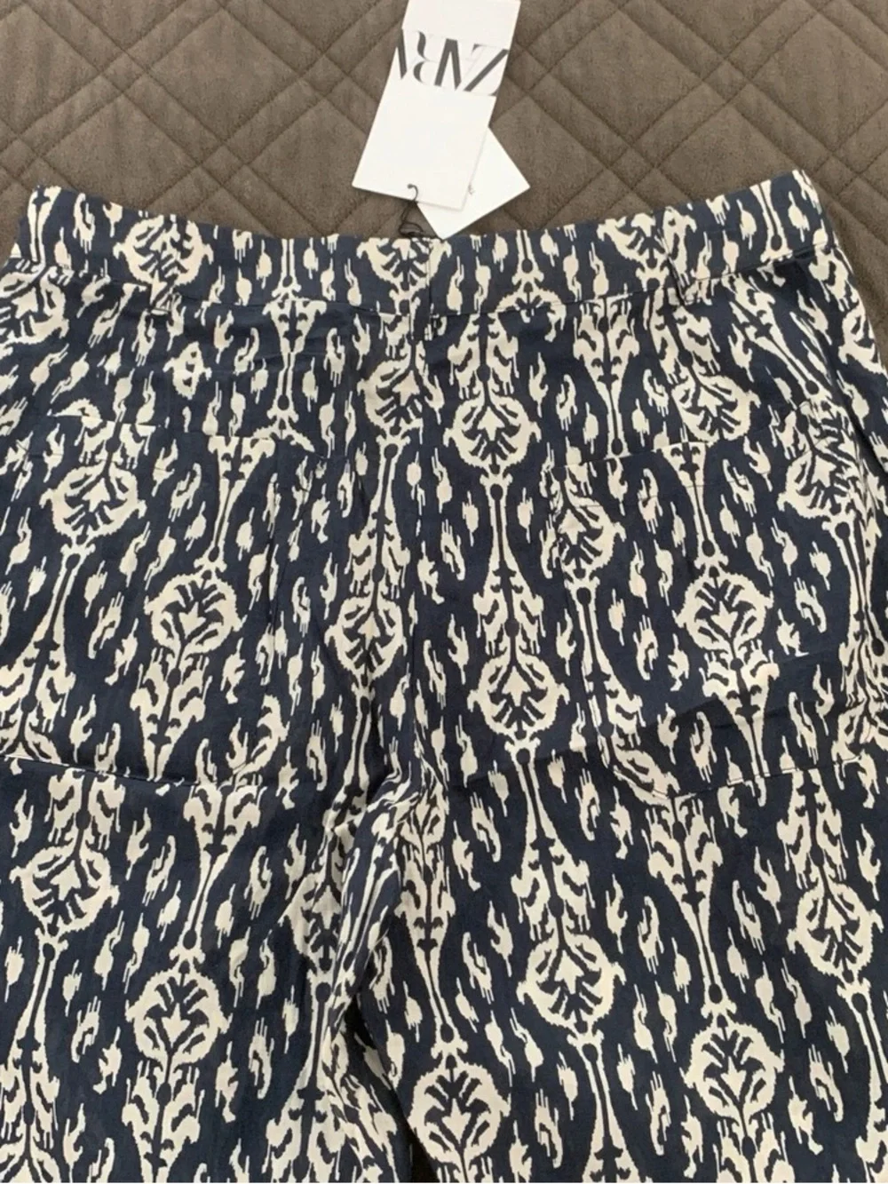 Zara Ikat Print Wide Leg Button Front Boho Wide Leg 100% Cotton Relaxed Pant XXL